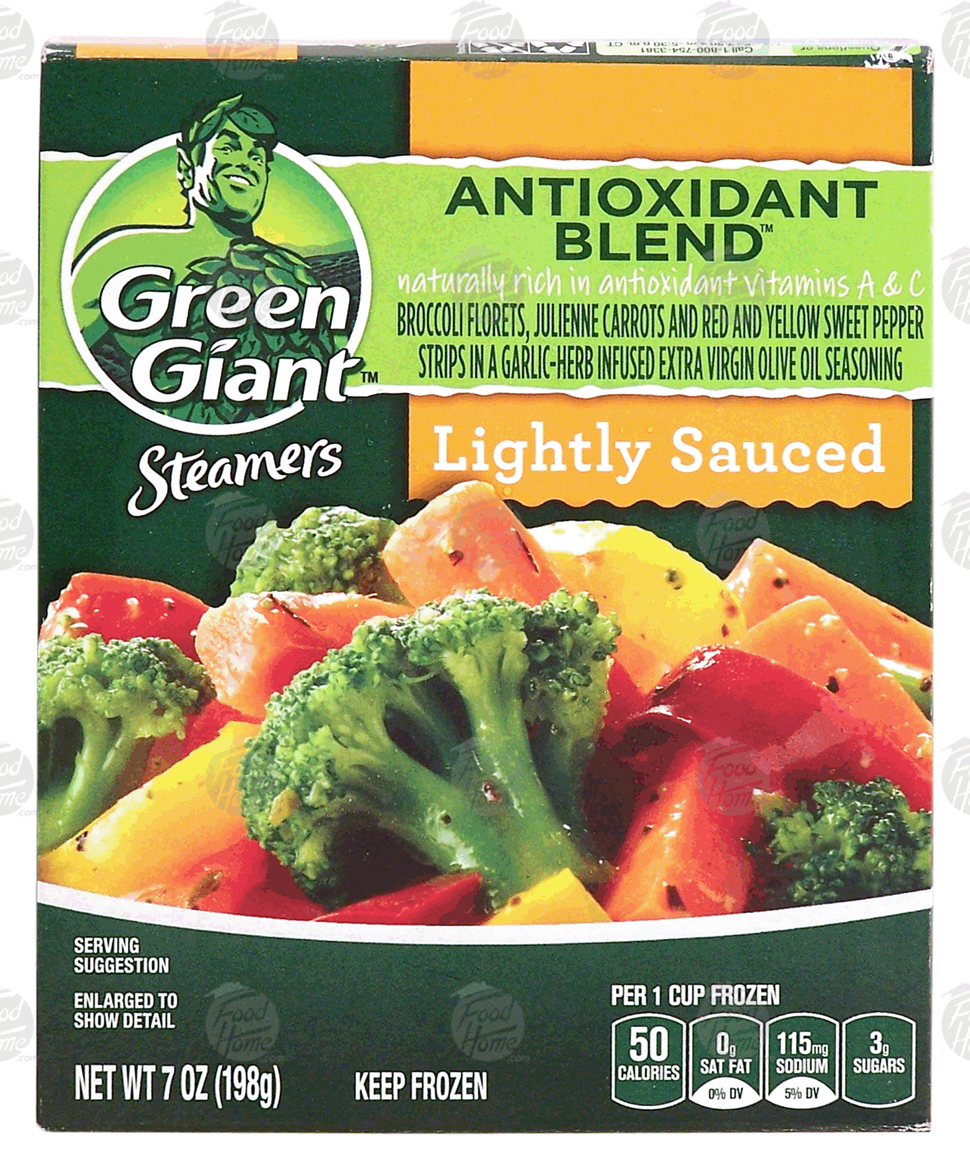 Green Giant Steamers broccoli, carrots, red and yellow peppers in garlic-herb infused olive oil seasoning Full-Size Picture